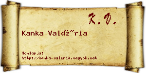 Kanka Valéria névjegykártya